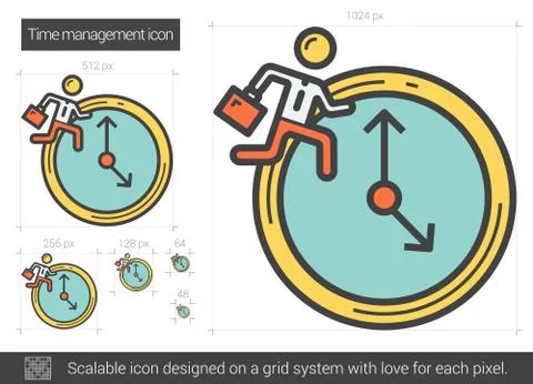 Time managment line icon Ilustración de archivo