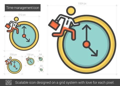 Time managment line icon Ilustración de archivo