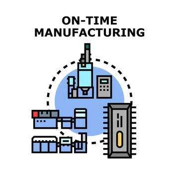 On time manufacturing process automation and production concept Stock Illustration