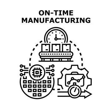 On time manufacturing process automation supply chain 库存插图