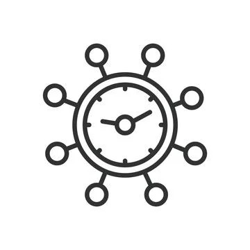 Time markers, icon in line design. Time, markers, clock, schedule, deadline Stock-Illustration