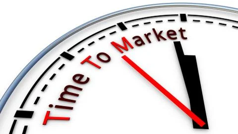 Time To Market clock concept Illustrazione stock
