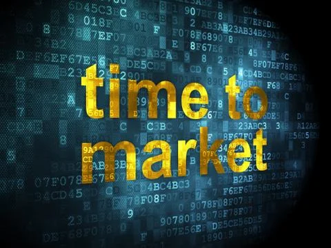 Time to Market on digital background 스톡 일러스트
