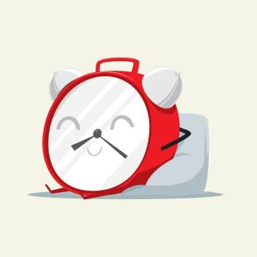 The Time Mascot is taking a rest. Isolated Vector Illustration Stock Illustration