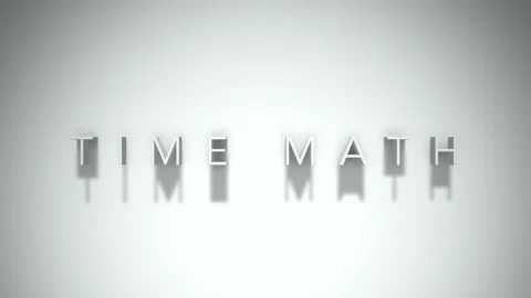 Time math 3D title animation with shadows on a white background Stock Footage 297383971