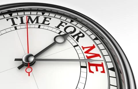 Time for me concept clock closeup Stock Photos
