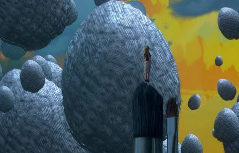 Time measurement theme. Imaginary world. Alternative realm. Stock Illustration