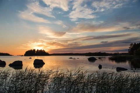 Time of midnight sun. Stock Photos