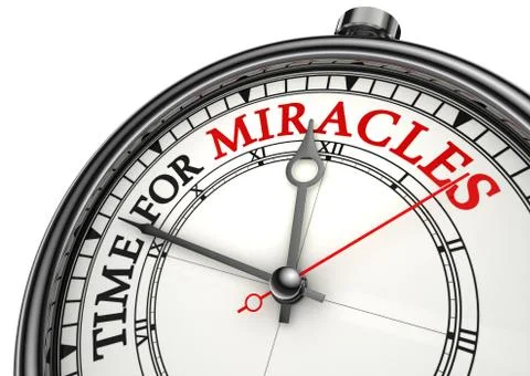 Time for miracles clock closeup Illustrazione stock