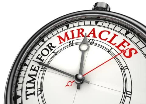 Time for miracles clock closeup Stock Photos