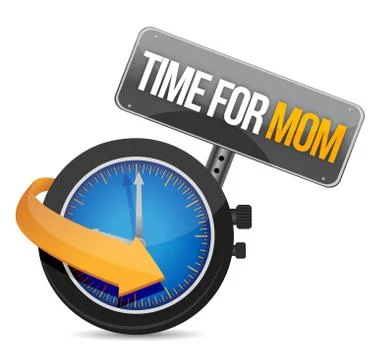 Time for mom concept and sign. illustration design over white Ilustração Stock