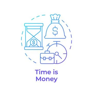 Time is money blue gradient concept icon Stock-Illustration