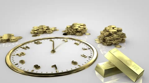 Time is money. Clock Time Lapse. Gold watches. Stock-Footage 65291298