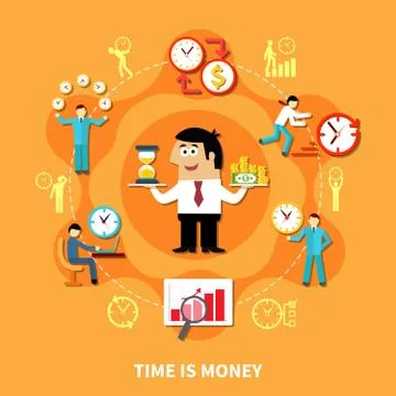 Time Is Money Composition 库存插图