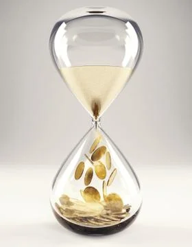 Time is money concept 3D Rendering Illustrazione stock
