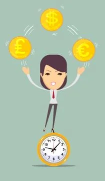 Time is money concept background. Stock Illustration