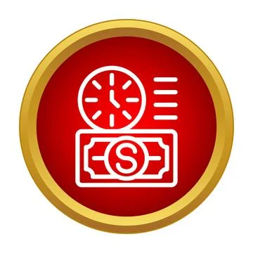 Time is money concept with clock and currency symbol Illustrazione stock