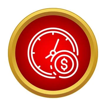 Time is money concept with clock and dollar icon Illustrazione stock