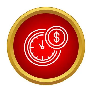 Time is money concept with clock and dollar icon Stock Illustration