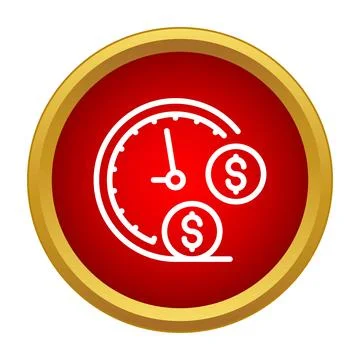 Time is money concept with clock and dollar coins Ilustração Stock