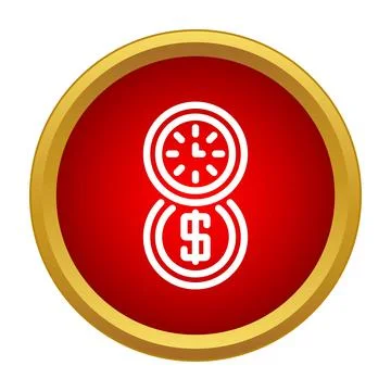 Time is money concept with clock and dollar sign Stock Illustration