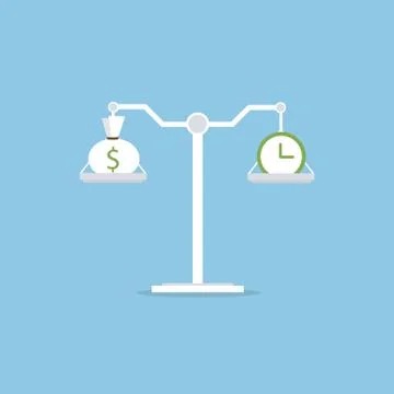 Time is money concept flat design, vector EPS10. Stock Illustration