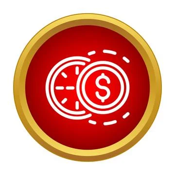 Time is money concept showing clock and dollar coin Stock Illustration