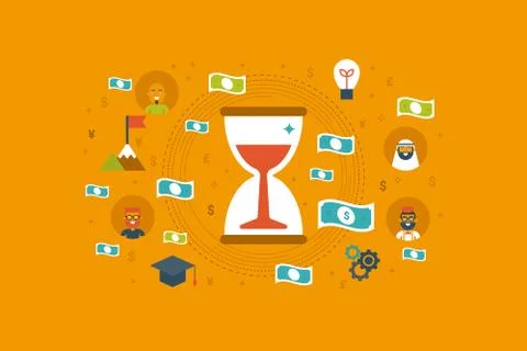 Time Money flat design concept Stock-Illustration