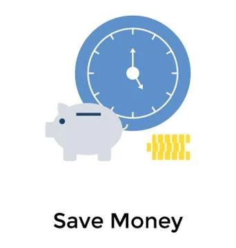 Time is money flat icon Stock Illustration