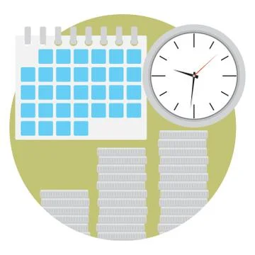 Time is money icon flat vector Stock Illustration