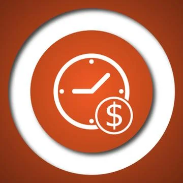 Time is money icon. Internet button on white background. . Stock Illustration