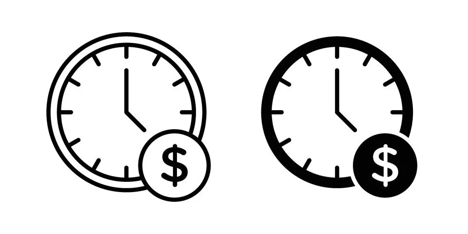 Time is money icon vector design illustrations Illustrazione stock