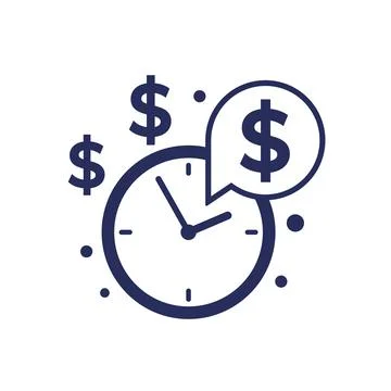 Time is money icon, vector Stock Illustration