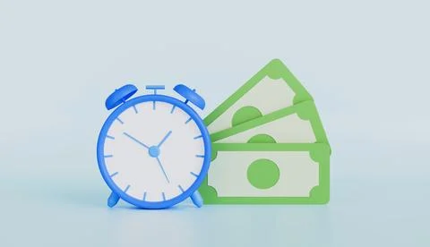 Time is money, Quick payment, easy credit, time money saving, clock Stock Illustration