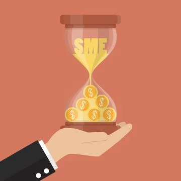 Time is money for Small and Medium Enterprise Stock Illustration