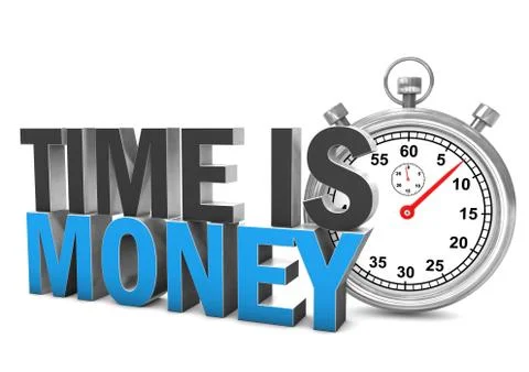 Time is money stopwatch Stock Illustration