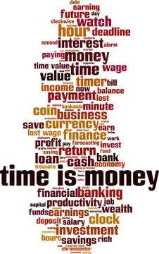 Time is money word cloud Stock Illustration