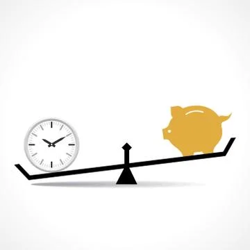 Time is more important than money concept vector Illustrazione stock