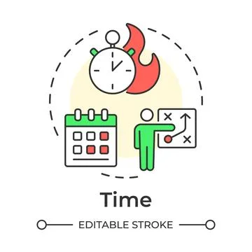 Time multi color concept icon Stock Illustration