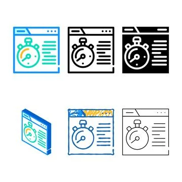 Time for multistyle seo optimization color icon vector Stock Illustration