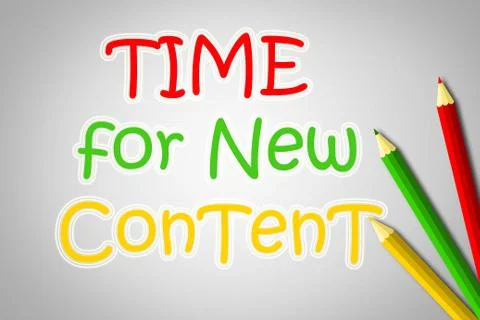 Time for new content concept Stock Illustration