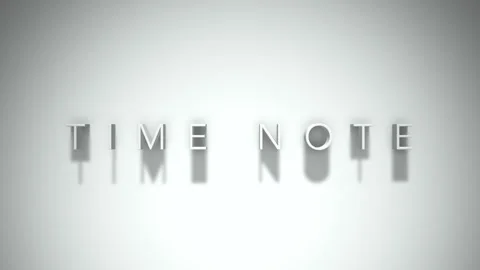 Time note 3D title animation with shadows on a white background Stock Footage 297382573