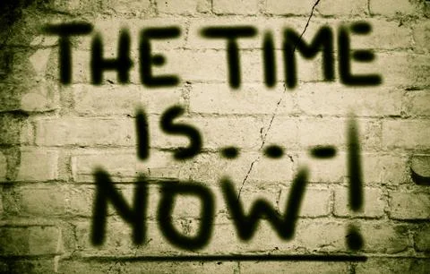 The time is now concept 스톡 일러스트