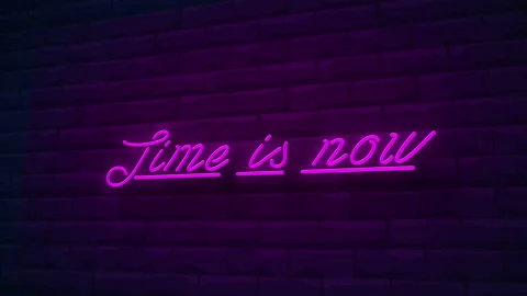 Time is now neon sign Stock Footage 172563773