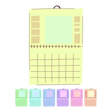 Time office calendar vector cartoon graphic イラスト素材