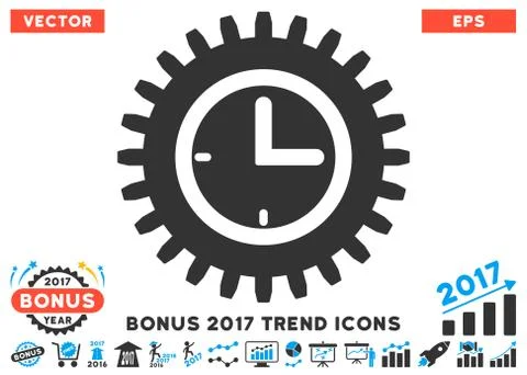 Time Options Flat Icon With 2017 Bonus Trend Stock-Illustration