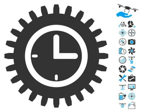 Time Options Icon With Copter Tools Bonus Stock-Illustration