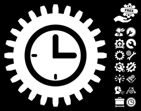 Time Options Vector Icon With Tools Bonus Stock-Illustration