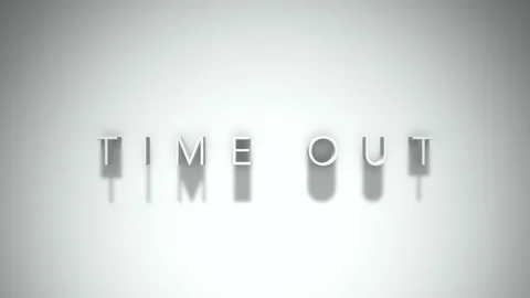Time out 3D title animation with shadows on a white background Stock Footage 296992352