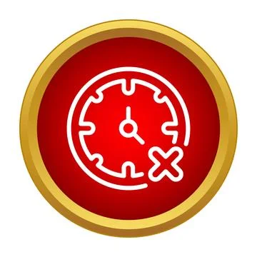 Time out clock icon closing deadline Stock Illustration